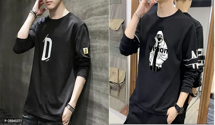 Stylish Design Cotton Combo Full  Sleeve Tshirt for Men-thumb0