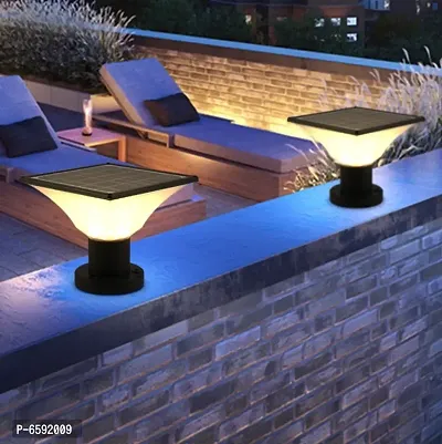 SAHAJANANAD ELECTRICALS hardoll Solar Lights for Outdoor Home Garden 20 led Waterproof Pillar Wall gate Pillar lamp (Pack of 1)-thumb0