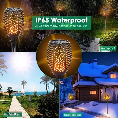 SAHAJANANAD ELECTRICALS hardoll Solar Powered Water Proof Torch Lights Flames spot Lights with 72 led for Home and Garden Decorati-thumb0