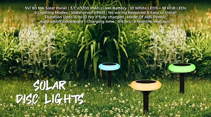 SAHAJANANAD ELECTRICALS hardoll Solar Decorative Lights for Home Garden Outdoor Disk Shaped Waterproof led Decorati