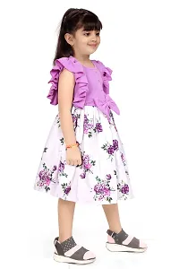 Baby Girls Midi/Knee Length Casual Dress  (Purple, Short Sleeve)-thumb3