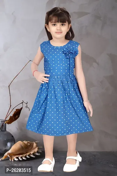 Manaitri  Barbie Baby Girls Midi/Knee Length Party Dress  (Blue, Sleeveless)-thumb0