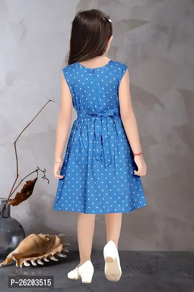 Manaitri  Barbie Baby Girls Midi/Knee Length Party Dress  (Blue, Sleeveless)-thumb3