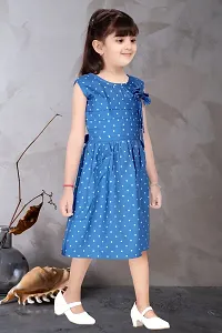 Manaitri  Barbie Baby Girls Midi/Knee Length Party Dress  (Blue, Sleeveless)-thumb1