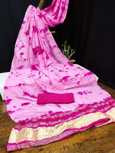 Alluring Chanderi Silk Saree with Blouse piece 