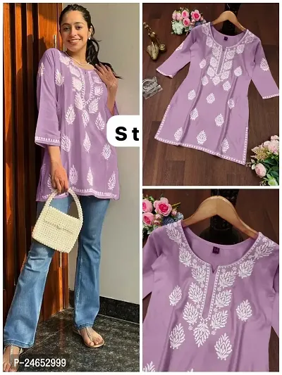 Trendy Cotton Embroidered Tunic for Women
