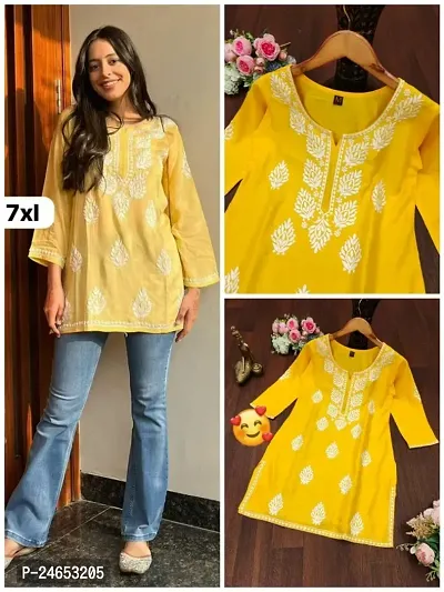 Trendy Cotton Embroidered Tunic for Women