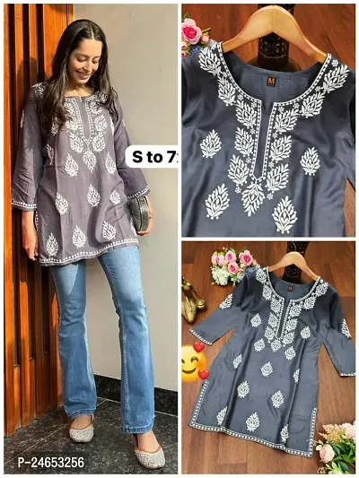 Trendy Cotton Embroidered Tunic for Women