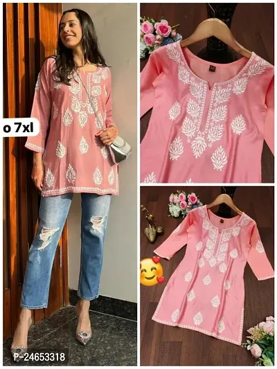 Trendy Cotton Embroidered Tunic for Women-thumb0