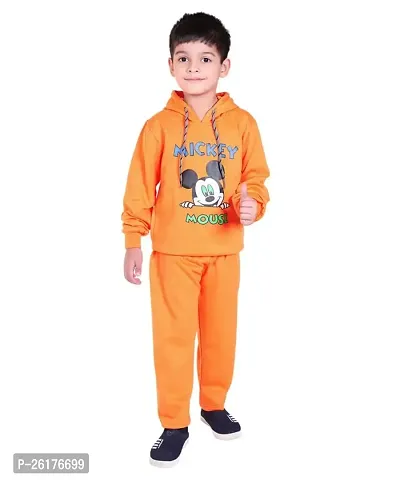 ZILVEE Winter Casual Wear Full Sleeve Cotton Blend Hooded Printed Tracksuit For Kids-thumb0