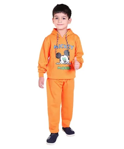 ZILVEE Winter Casual Wear Full Sleeve Blend Hooded Tracksuit For Kids