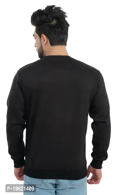 Winter Casual Wear Full Sleeve Round Neck Cotton Blend Solid Sweatshirt For Mens-thumb2