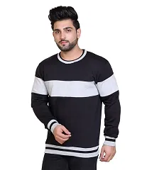 Bliss Bell Winter Casual Wear Cotton Blend Striped Round Neck Sweatshirt for Mens-thumb2