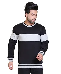 Winter Casual Wear Cotton Blend Striped Round Neck Sweatshirt For Mens-thumb1