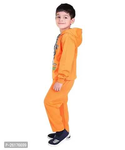 ZILVEE Winter Casual Wear Full Sleeve Cotton Blend Hooded Printed Tracksuit For Kids-thumb2