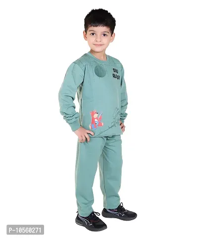 Winter Casual Wear Full Sleeve Cotton Blend Printed Tracksuit For Kids-thumb3