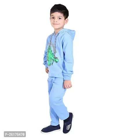 ZILVEE Winter Casual Wear Full Sleeve Cotton Blend Hooded Printed Tracksuit For Kids-thumb2
