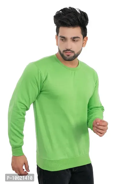 Winter Casual Wear Full Sleeve Round Neck Cotton Blend Solid Sweatshirt For Mens-thumb4