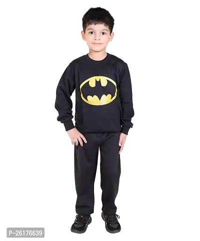 ZILVEE Winter Casual Wear Full Sleeve Cotton Blend Round Neck Printed Tracksuit For Kids-thumb0