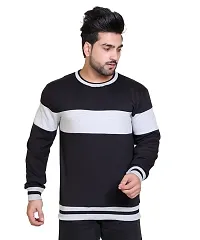 Bliss Bell Winter Casual Wear Cotton Blend Striped Round Neck Sweatshirt for Mens-thumb1