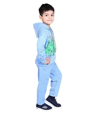 ZILVEE Winter Casual Wear Full Sleeve Cotton Blend Hooded Printed Tracksuit For Kids-thumb2