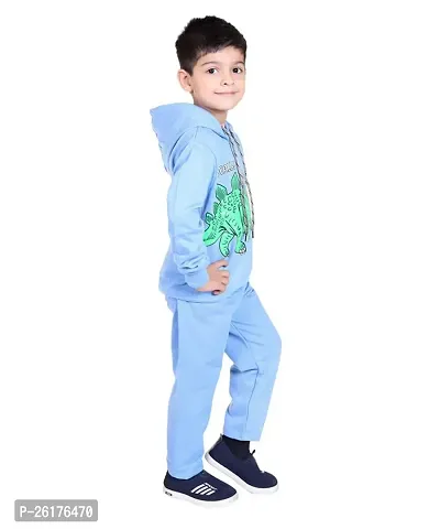 ZILVEE Winter Casual Wear Full Sleeve Cotton Blend Hooded Printed Tracksuit For Kids-thumb3