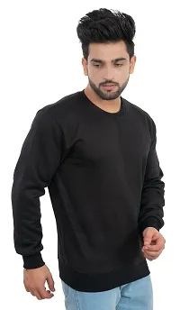 Winter Casual Wear Full Sleeve Round Neck Cotton Blend Solid Sweatshirt For Mens-thumb3