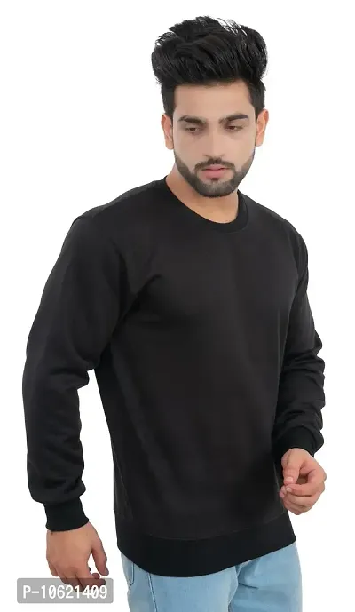 Winter Casual Wear Full Sleeve Round Neck Cotton Blend Solid Sweatshirt For Mens-thumb4