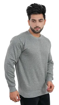 Winter Casual Wear Full Sleeve Round Neck Cotton Blend Solid Sweatshirt For Mens-thumb3