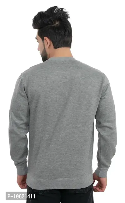 Winter Casual Wear Full Sleeve Round Neck Cotton Blend Solid Sweatshirt For Mens-thumb2
