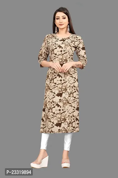 Dhyana Fab Women Printed Straight Kurta Multicolor Pack of 1-thumb0