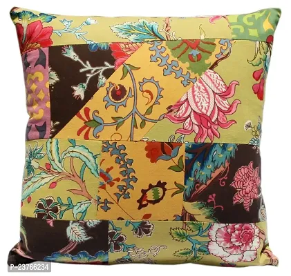 Sriam Jaipur Cotton Decorative Multi Patch Hand Made Cushion Covers (Set of 5)