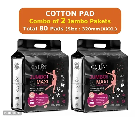 Buy Extra Long Cottony Soft Sanitary Napkin For Heavy Flow (Size - 320mm   XXXL) (Combo of 2 Packet) (Total 80 Pads) Online In India At Discounted  Prices