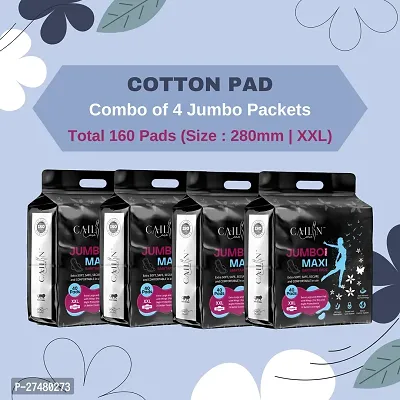 Sanitary Pads Heavy Flow Pads for Instant Dry Feel - 160 Pads XXL - 4 pack