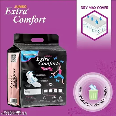 Soft  Secure DRY Net Top Sheet Pad naturally SOFT extra LONG Sanitary Pads With Wings |Odour Control Sysytem |100% Leakage Protection |Day  Night Protection | 320 MM Maxi (XXXL) 2 Jumbo Packet of 80 Extra large Pad-thumb4