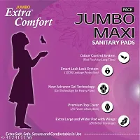 Jumbo Extra comfort Sanitary Pads for Girls and Women, Soft and Comfortable 310mm XXXL (Maxi Regular) Jumbo, 80 Sanitary Pads (Pack Of 2, 80pcs Pads - Total 80 Pads)-thumb1