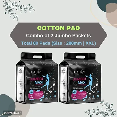 Cottony Extra Soft  Comfortable Sanitary Pads Sanitary Napkins (Size - 280mm | XXL) (Combo of 2 Packet) (Total 80 Pads)-thumb0