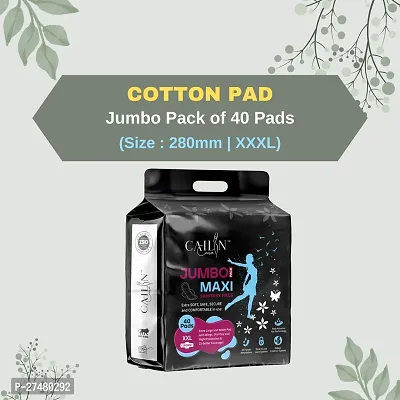 Cailin Care Cotton Day  Night Protection Sanitary Pad Sanitary Napkin (Size - 280mm | XXL) (1 Packet) (Total 40 Pads)-thumb0