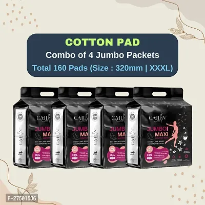 Cailin Care Premium Cotton Rash Free Sanitary Napkin Sanitary Pads (Size - 320mm | XXXL) (Combo of 4 Packet) (Total 160 Pads)-thumb0