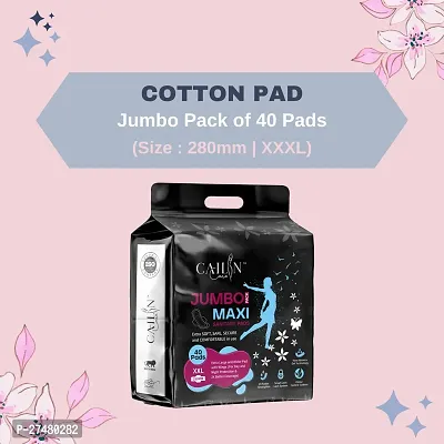 Cailin Care Cottony Antibacterial Sanitary Pads Sanitary Napkins (Size - 280mm | XXL) (1 Packet) (Total 40 Pads)-thumb0