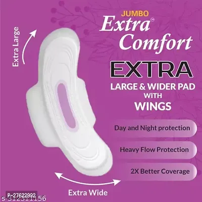 Jumbo Extra comfort Sanitary Pads for Girls and Women, Soft and Comfortable 310mm XXXL (Maxi Regular) Jumbo, 80 Sanitary Pads (Pack Of 2, 80pcs Pads - Total 80 Pads)-thumb3