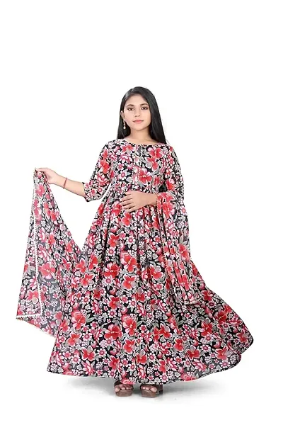 Fabulous Georgette Fit And Flare Dress For Girls