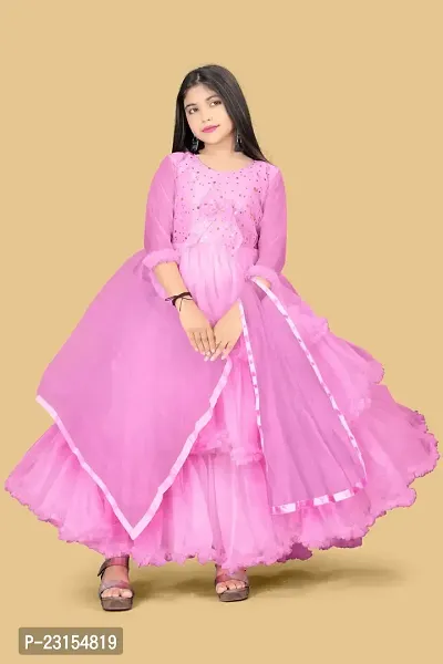 Stylish Fancy Designer Cotton Frocks Dress For Girls-thumb0