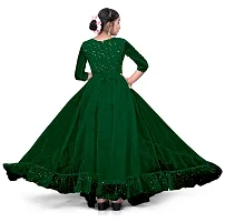 TEQVYZ Girl's Stylish net sequen Full Length Gown Dress Ethnic Gowns-thumb1