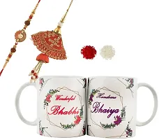 The Click India Rakhi Gift for Brother and Bhabhi- Bhaiya Bhabhi Rakhi Mug Set | Rakhi Mug Combo Set Gifts for Bhai Bhabhi On Raksha bandhan Festival/ Rakhi Gift for Bhaiya Bhabhi-thumb1