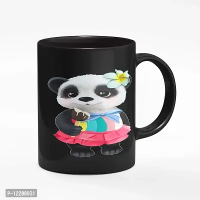 The Click India Baby Panda Coffee Mug Gift for Kids, Girls, Boys, Sister, Girlfriend, Boyfriend, Son, Daughter on His/ Her Birthday Ceramic Coffee Mug/Cup Microwave Safe (Panda Coffee Mug b 76)