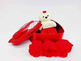 The Click India Valentine Gift Set for Girlfriend Wife Boyfriend Husband Gift for Birthday/Anniversary/Valentines Day (Valentine Day (Teddy Rose Combo kit with Heart Box and Card))-thumb1