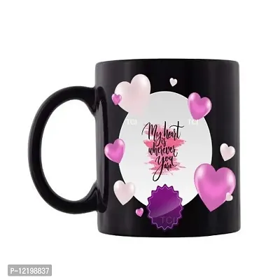 The Click India Coffee Mug Valentine Day Gift for Boyfriend/Girls/Husband/Girlfriend/Wife Best Anniversary Gift Ceramic Coffee Mug-330 Ml (b9 Black)