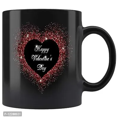 The Click India Coffee Mug Valentine Day Gift for Boyfriend/Girls/Husband/Girlfriend/Wife Best Anniversary Gift Ceramic Coffee Mug-330 Ml (b11 Black)