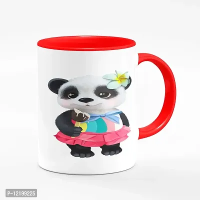 The Click India Baby Panda Coffee Mug Gift for Kids, Girls, Boys, Sister, Girlfriend, Boyfriend, Son, Daughter on His/ Her Birthday Ceramic Coffee Mug/Cup Microwave Safe (Panda Coffee Mugs rt 89)